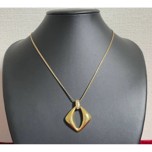 Yves Saint Laurent Jewelry - Yves Saint Laurent Vintage Gold Geometric Pendant Necklace